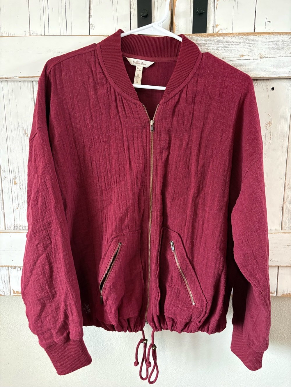 Matilda Jane Women's Burgundy Bomber Jacket